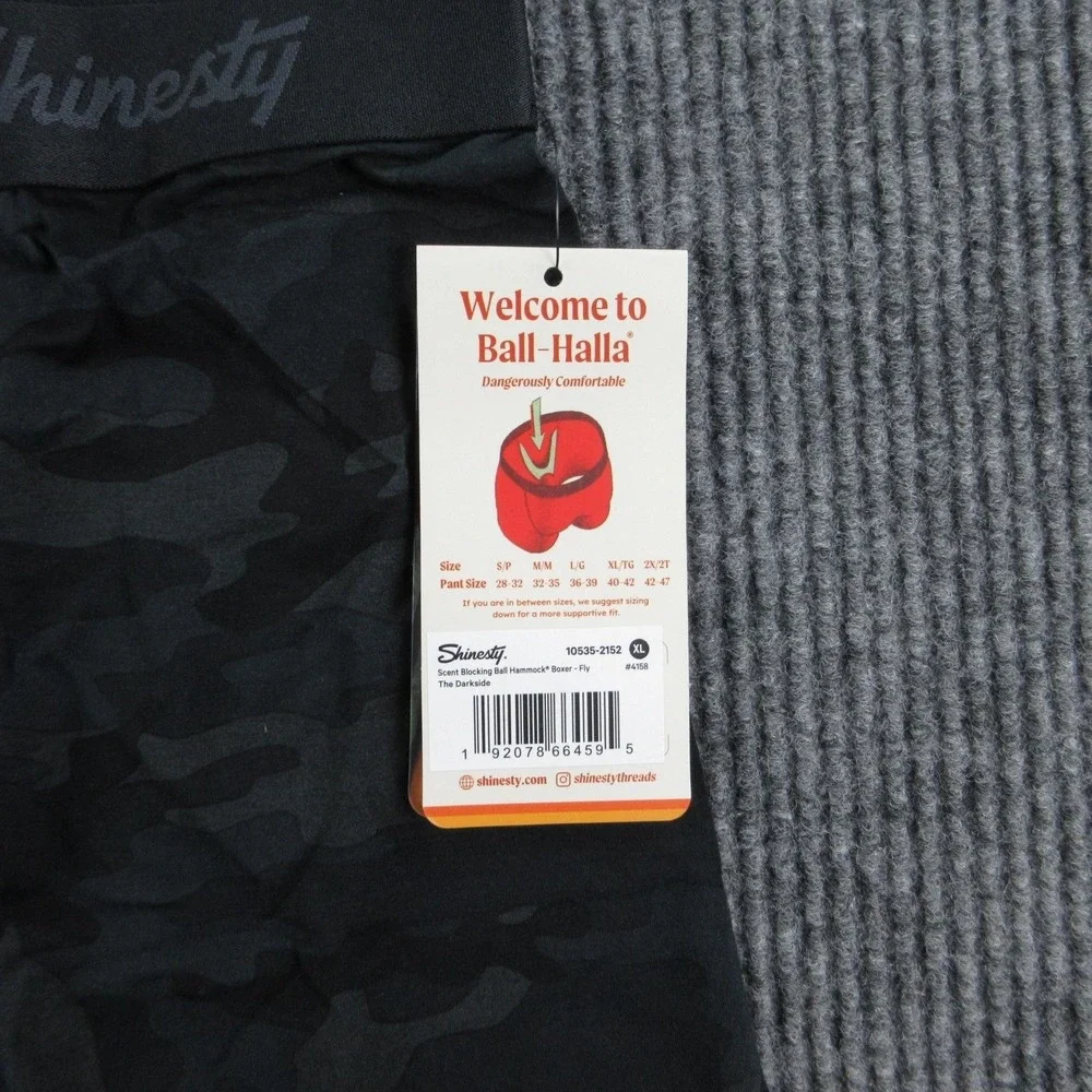 Shinesty Boxer Briefs Mens XL Black Camouflage Modal Spandex Ball Hammock NWT